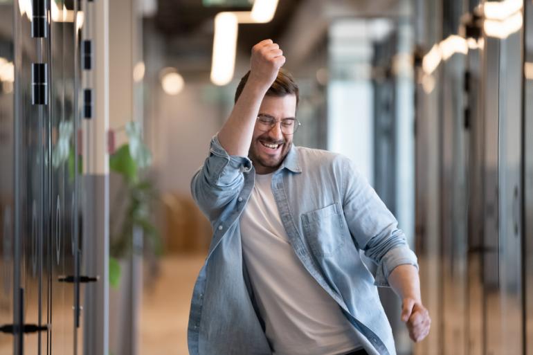 Trabajador feliz